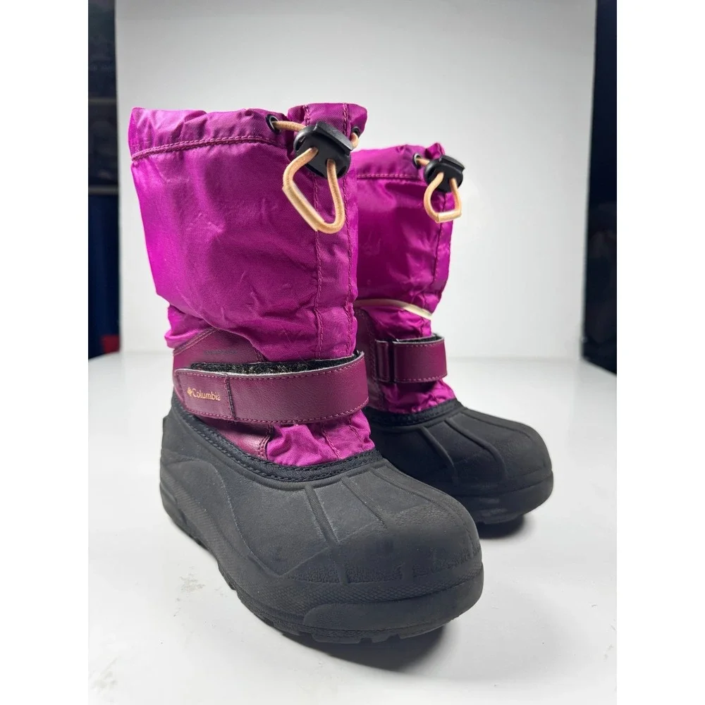 Columbia‎ Powderbug Forty BY1324-665 Girls 1 Pink Mid Calf Waterproof Snow Boots